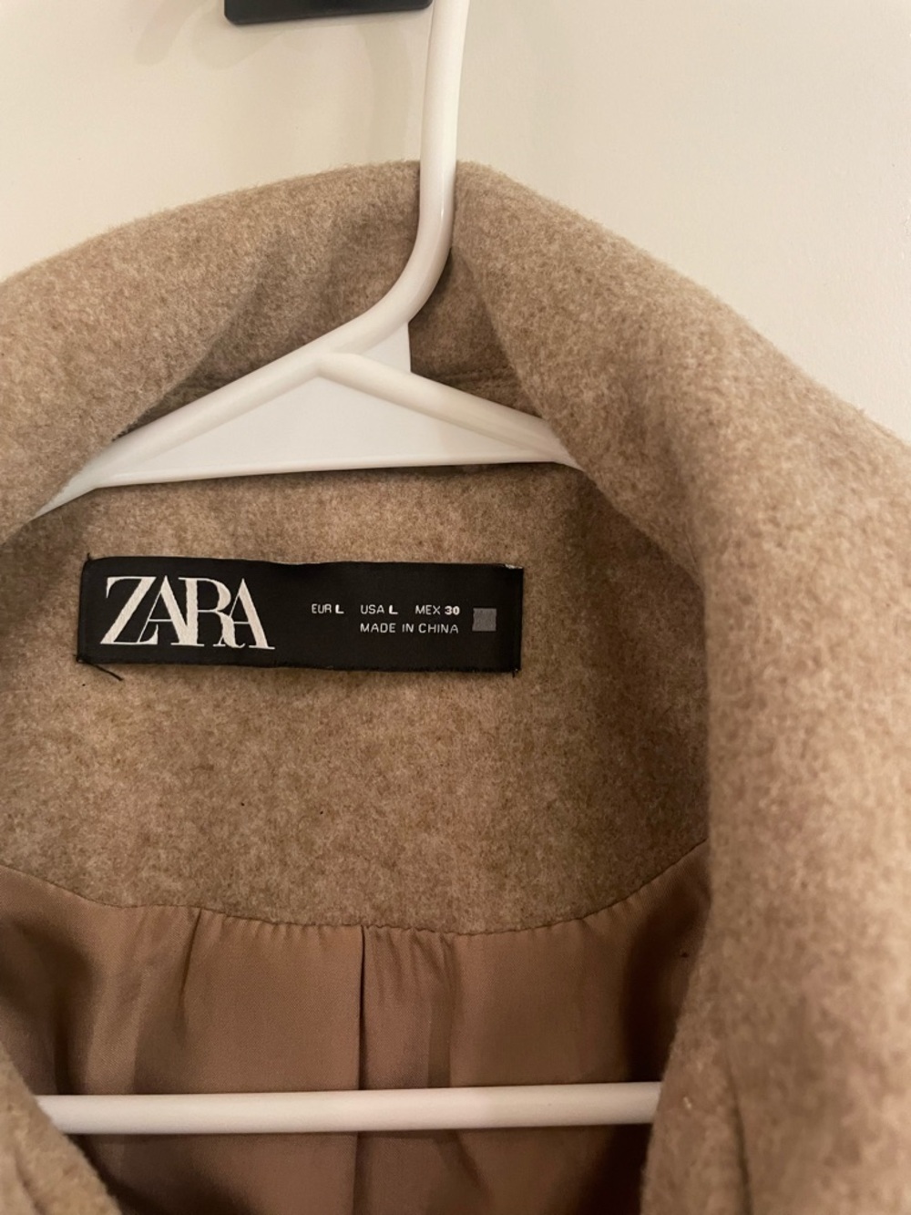 Zara Cropped Pea Coat in Light Brown - Picture 2 of 3